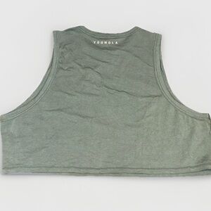 YoungLA Cropped Tank Top | Sage Green | Athletic Streetwear- Medium